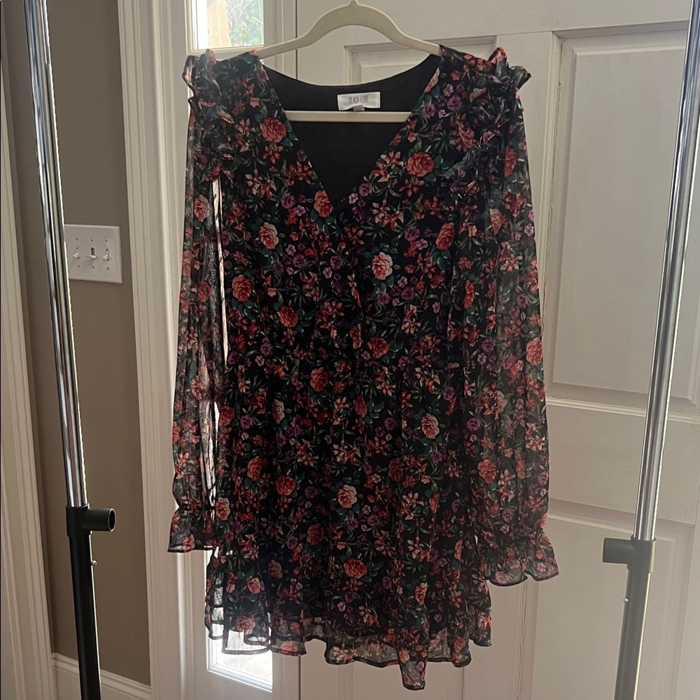 Peach Love California Vibrant Floral Dress - Picture 1 of 6